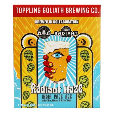 Toppling Goliath Radiant Haze IPA Beer - 4pk/16 fl oz Cans