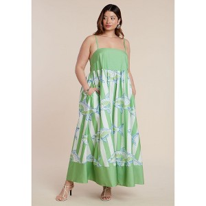 Plus Size Women's Printed Relaxed Maxi Dress by ELOQUII in School Of Fish (Size 24)