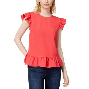 maison Jules Womens Ruffled Knit Blouse - 1 of 1
