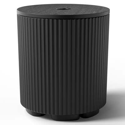 Maggift Umbrella Bases, Umbrella Side Table for Patio, with Umbrella Hole for Porch, Poolside, and Picnic, Black, 14.8"*14.8"*16.7”