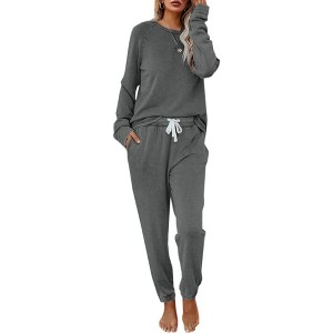 Imily Bela Women's 2-Piece Sweatsuit Set - Cozy Matching Outfit with Long Sleeve Pullover and Drawstring Sweatpants - 1 of 4