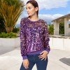 Anna-Kaci Women's Sequin Long Sleeve Sparkly Pullover Sweatshirt - 3 of 4