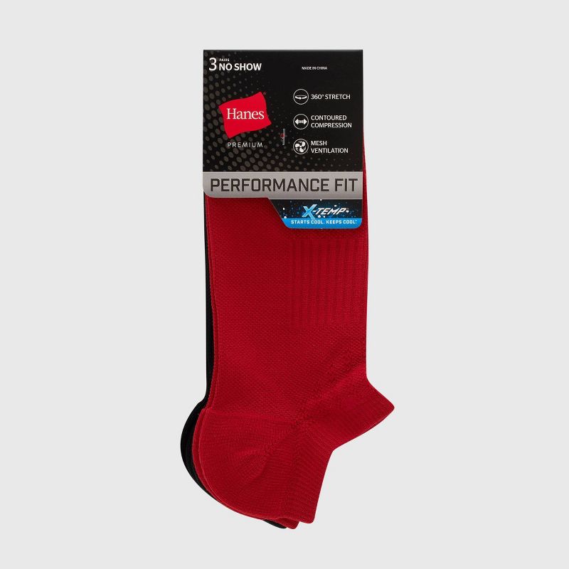 Hanes Premium Men's Nylon Performance No Show Socks 3pk - 6-12, 4 of 5