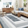 Modern Geometric Pattern Carpet,Washable Indoor Rugs,Non-Slip Non-Linting Long Runner Rugs,Low Pile Soft Home Decor,Living Room,Bedroom,Kitchen - 3 of 4