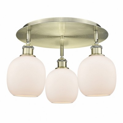 Belfast - 3 Light Flush Mount In Industrial Style-9.5 Inches Tall and 17.75 Inches Wide