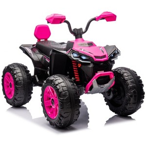 Coucheta PeakPursuit 24V Kids Electric ATV: 800W Dual Motor, 2-Seater, Bluetooth, Spring Suspension, Safety Knee Pads, 7Ah Battery - 1 of 4