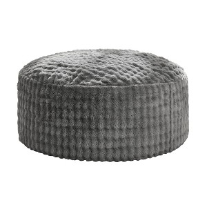 Itopfox Plush Velvet Memory Foam Bean Bag Chair for Adults, 2-in-1 Design with Fluffy Washable Cover, Comfortable & Supportive, Easy to Move, Grey - 1 of 4
