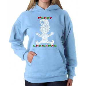 LA Pop Art Christmas Elf - Women's Word Art Hooded Sweatshirt - 1 of 4