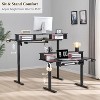 SinCiDo Height Adjustable Electric Standing Desk with Charging Station, 60" Sit Stand Up Computer Home Office Desk with LED Lights, Carbon Fiber Black - 2 of 4