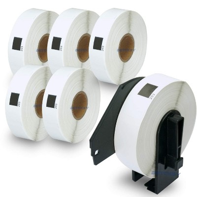 BETCKEY - Compatible File Folder Labels Replacement for Brother DK-1203 Use with Brother QL Label Printers 6 Rolls + 1 Reusable Cartridge