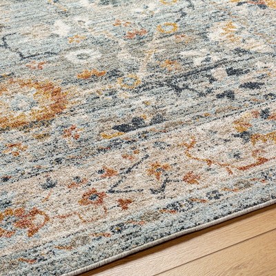 Tanina Light Gray and Pale Blue Synthetic Area Rug 6'7" x 9'6"