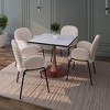 LeisureMod Bristol 27" Square Dining Table with Marbled White MDF Top and Steel Pedestal Base for Modern Kitchen and Dining Room - 2 of 4