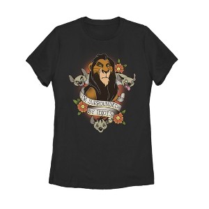 Women's Lion King Scar Surrounded By Idiots Tattoo T-Shirt - 1 of 3