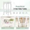 Tangkula 2-Tier Round End Table Narrow Sofa Side Nightstand w/ Storage Shelf & Wood Legs - 4 of 4