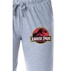 Jurassic Park Womens' Dinosaur Film Movie Title Logo Sleep Pajama Pants Grey - image 2 of 3