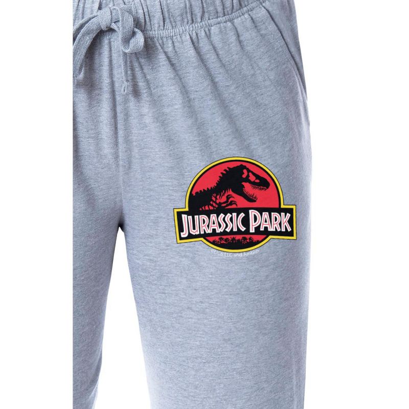 Jurassic Park Womens' Dinosaur Film Movie Title Logo Sleep Pajama Pants Grey, 2 of 4