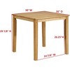 Kings Brand Furniture - Kurmer Square Solid Wood Dining Room Kitchen Table, Natural Oak - 2 of 4