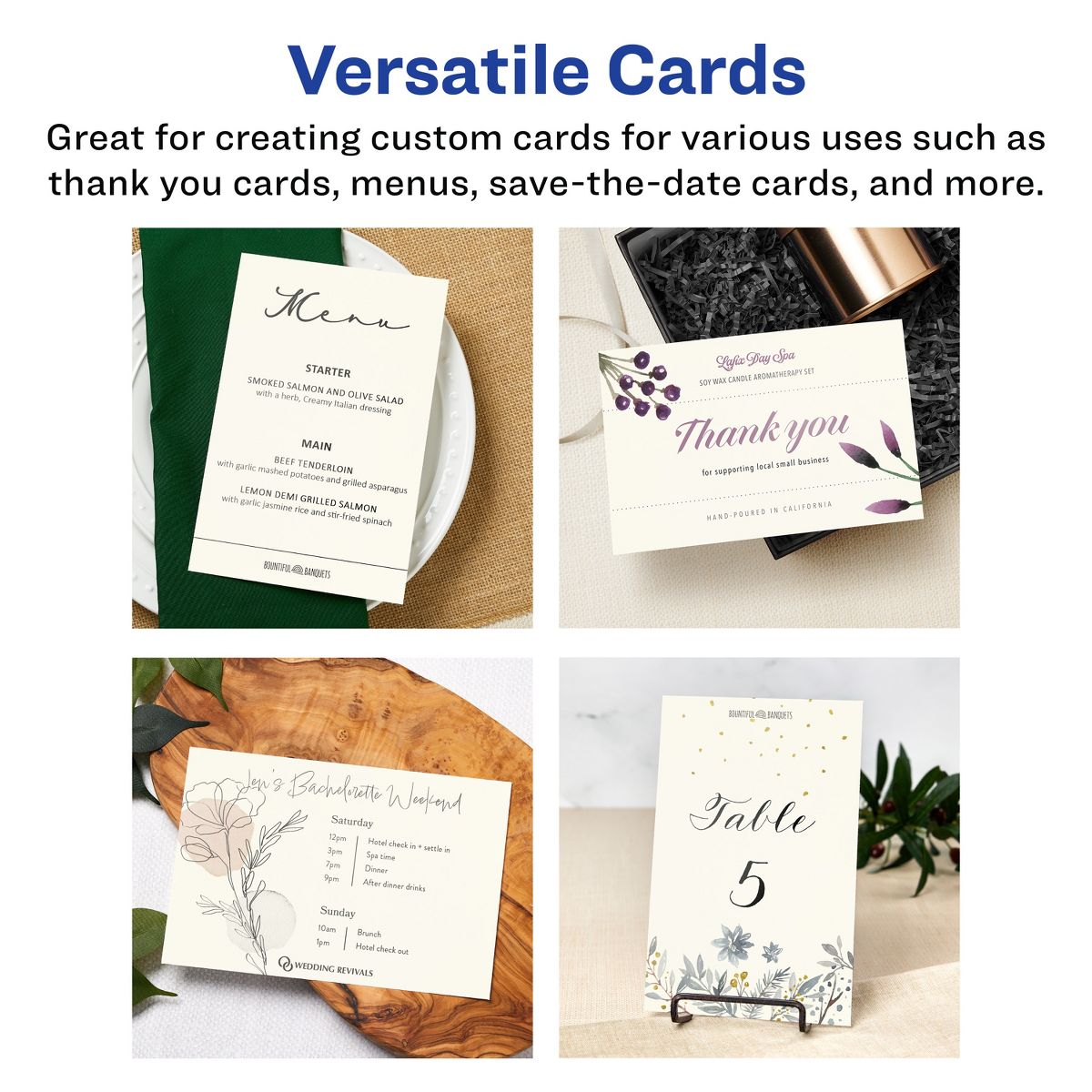 Avery 5-1/2" x 8-1/2" Rectangle, Matte Ivory Invitation Cards - thumbnail 3