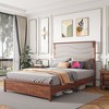 NicBex King Wood Bed Frame with Upholstered Headboard,Platform Bed Frame with LED and Charging Station,No Box Spring Needed,Easy Assembly,Beige - 3 of 4