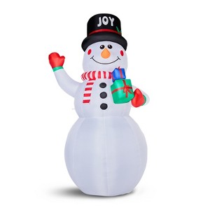 FONTOI 12FT Christmas Inflatable Giant Snowman Holding Gift Boxes Funny Holiday Yard Decoration for Outdoor Party, White, 15.75"*10.83"*6.3" - 1 of 4