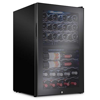 Ivation 43 Bottle Dual Zone Wine Cooler Refrigerator w/Lock, Large Freestanding Wine Cellar For Red, White, Champagne & Sparkling Wine