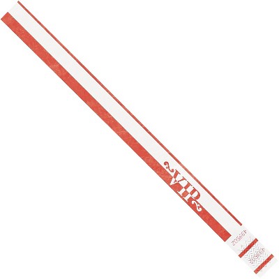 Tyvek Wristbands 3/4" x 10" Red VIP 500/Case (WR106RD)