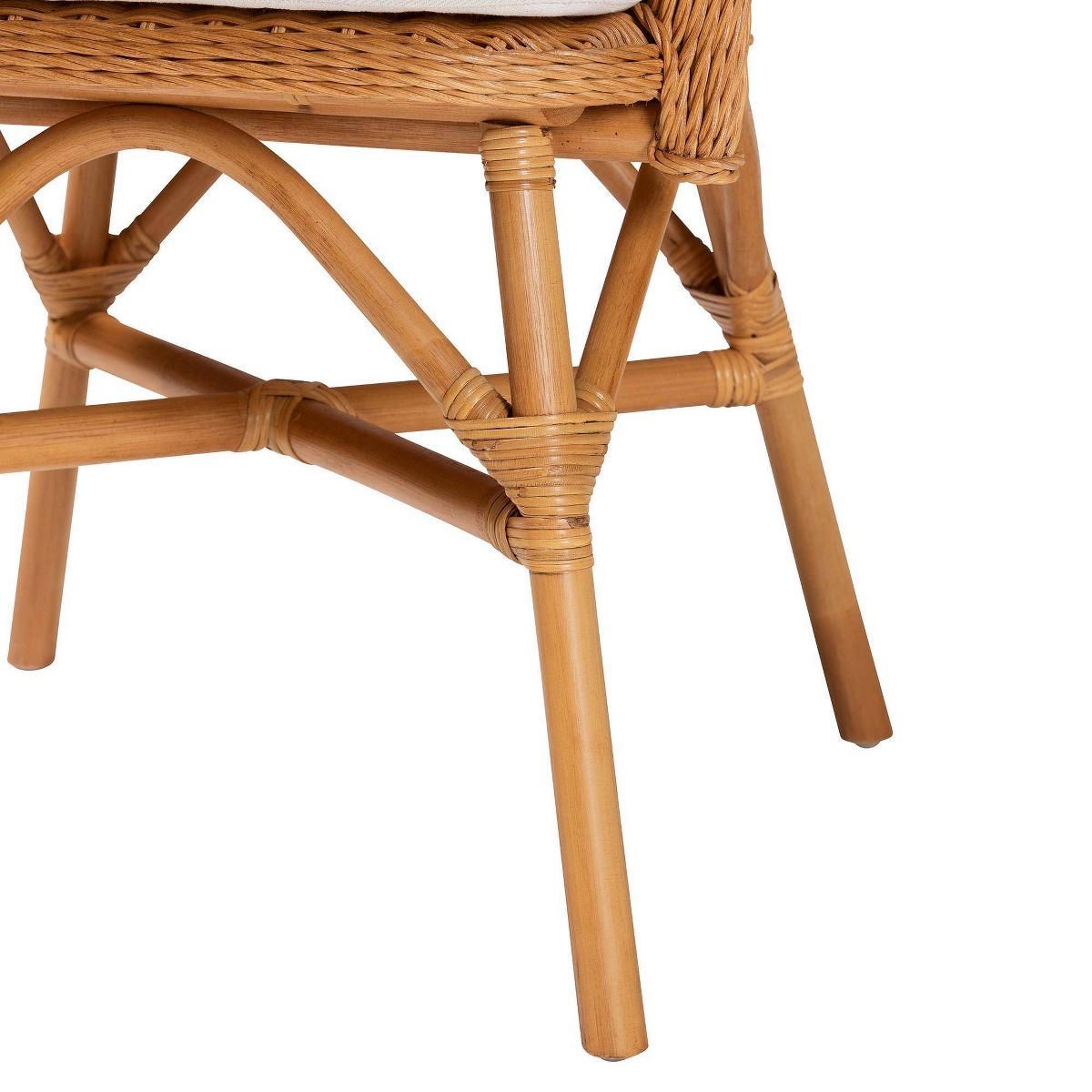 bali & pari Celsie Rattan Dining Chair Light Honey/White - thumbnail 9