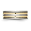 Black Bow Jewelry 8mm Titanium Gold Tone Plated Grooved Flat Standard Fit Band - 3 of 4