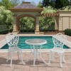CLIHOME 3-Piece Modern Patio Cast Aluminum Bistro Table and Chairs Set - 2 of 4