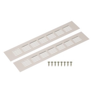 Unique Bargains Aluminum Alloy Cabinet Wardrobe Shoe Closet Rectangle Louvered Ventilation Grilles 2 Pcs - 1 of 4