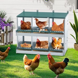 Compartment Roll Away Chicken Nesting Box,Galvanized Steel Egg Laying Box for Hens,Wall Mount–LAOTIES - 1 of 4