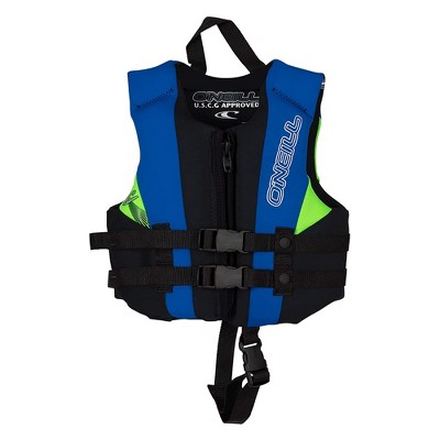 O'Neil High Quality Child Reactor USCG Approved Buoyant Reliable Life Jacket Safety Vest with Full Zipper and Dual Safety Buckles, Blue and Black