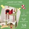 TopComfy Pet Tower Christmas Themed Cat Tree Festive Decor Climbing Tower Scratching Post Cozy Condo Indoor Pet Toy for Cats, Green, 21.7"*15.7"*54" - 4 of 4