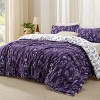 Bedsure | 2/3 Pcs Floral Printed Reversible Sage Green Comforter Set Queen Size Soft Designed Plants Pattern Bedding Set - 2 of 4
