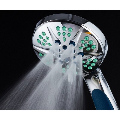 Chrome Handheld Shower Head with Antimicrobial Nozzles and 6 Settings