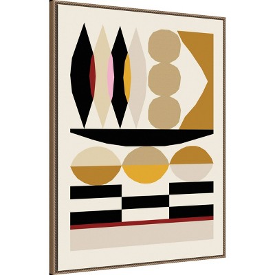 32" x 42" Multicolor Geometric Abstract Canvas Art with Float Frame