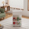 LunaLulinlk 4 Tier Kitchen Island Cart with Spice Rack & Locking Casters, Simple Design Mobile Kitchen Storage for Kitchen Living Room, White - 4 of 4