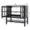 NicBex 36" Modern Bathroom Vanity with Ceramic Sink,Bathroom Combo Set with 2 Tempered Blurred Glass Doors&3 Shelves,8"Pre-drilled Faucet - 4 of 4