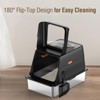 Odor Control Large Enclosed Cat Litter Boxes with Cover, XL Stainless Steel Litter Box with Lid,  180° Flip-Top Cover, Odor-Free, Non-Sticky, Black - 4 of 4