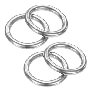 Unique Bargains 316 Stainless Steel Multi-Purpose Welded Heavy Duty O Rings for Crafts Silver - 1 of 4