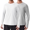 Pinspark 2 Pack Men's Rash Guard Shirts with Thumb Holes Lightweight UPF 50+ Long Sleeve Sun Shirt Quick Dry Swimming Shirts Black&White M - 3 of 4