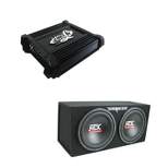 Lanzar Heritage Series 2000 Watt Max Monoblock Car Audio Amplifier with 12-Inch 1200-Watt Car Audio Dual Loaded Subwoofer Box Enclosure