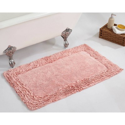 24"x40" Shaggy Border Collection Bath Rug Pink - Better Trends: Cotton ...