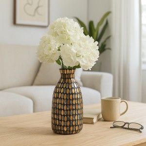 Glass Mosaic Vase - Contemporary Bronze and CopperDecorative Flower Vase - Glass Vase Table Centerpiece Decor for Home or Office - 1 of 4