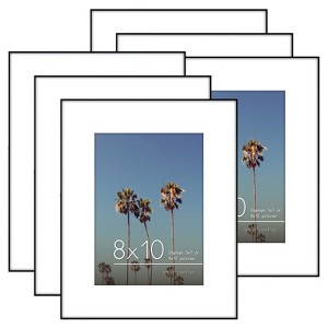 Americanflat Front Loading 8x10 Picture Frames 6 Pack in Black - Displays 5x7 With Mat and 8x10 Without - 1 of 4