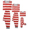 cheibear Striped Winter Xmas Christmas Family Matching Sleepwear Set Red-Stripes - 2 of 3