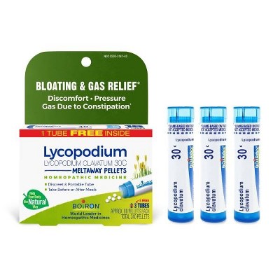 Lycopodium Clavatum 30C 3 MDT by Boiron Homeopathic Medicine For Bloating & Gas Relief  -  3 Pack Pellet