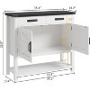 Farmhouse Style Console Table with Storage, 2-Door Cabinet & 2 Drawers, Multi-Functional Buffet Table for Entryway, Kitchen, Living Room - 2 of 4