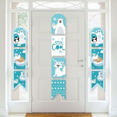 Big Dot of Happiness Arctic Polar Animals - Hanging Vertical Paper Door Banners - Winter Baby Shower Birthday Party Wall Decor Kit - Indoor Door Decor