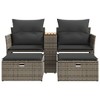 VidaXL Patio Sofa 2-Seater with Stools Gray Poly Rattan - 4 of 4